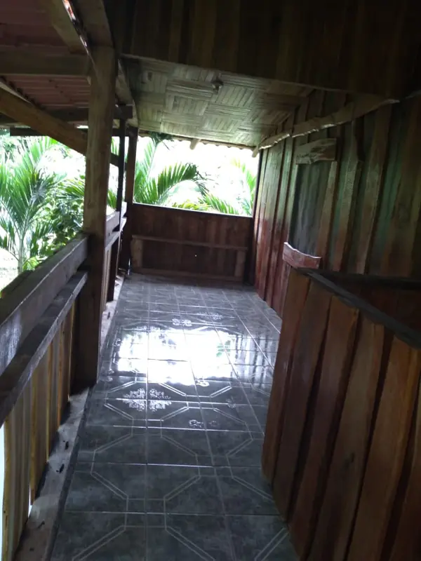 Wooden walkway on the upper level