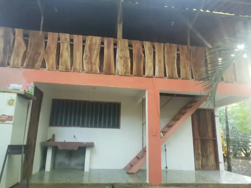 Upper level with live-edge wood railing