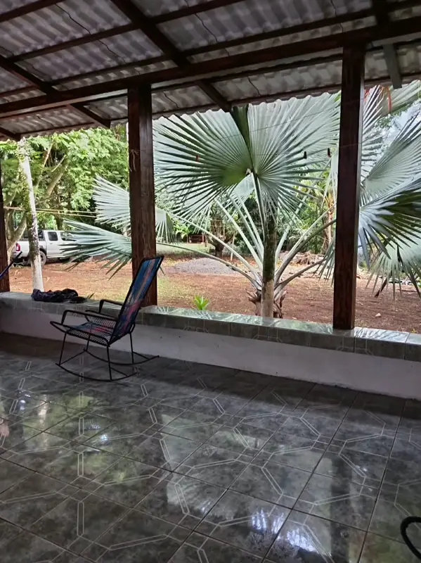 Terrace with a rocking chair