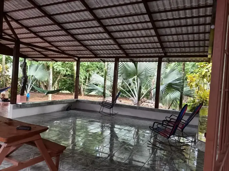 Terrace with rocking chairs and hammock